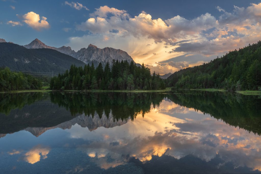 Karwendel Sonnenuntergang Spiegelung